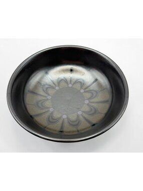 Franciscan Zanzibar Bowl Soup Cereal Earthenware Black Purple 7 Inch 1960s Retro